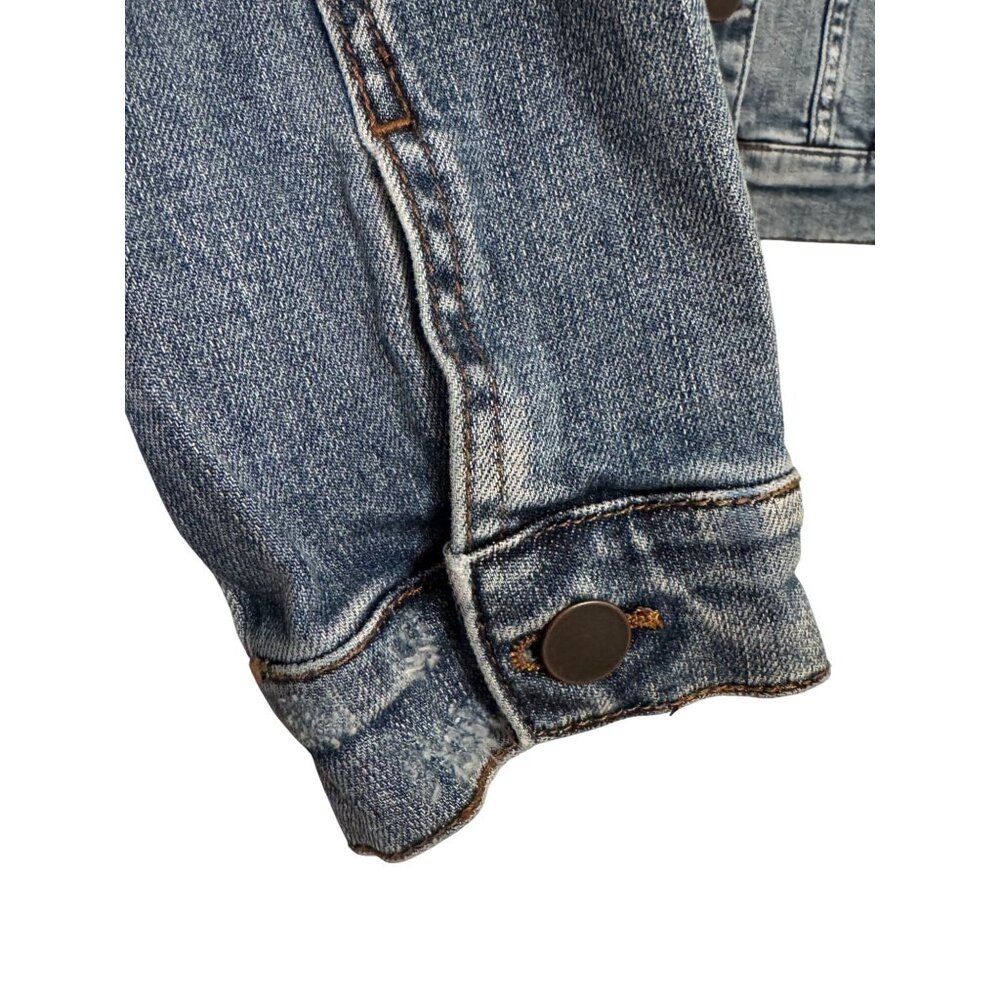 NWT Kut From The Kloth Womens Distressed Blue Denim Jacket S Classic Button Fron - Picture 9 of 12